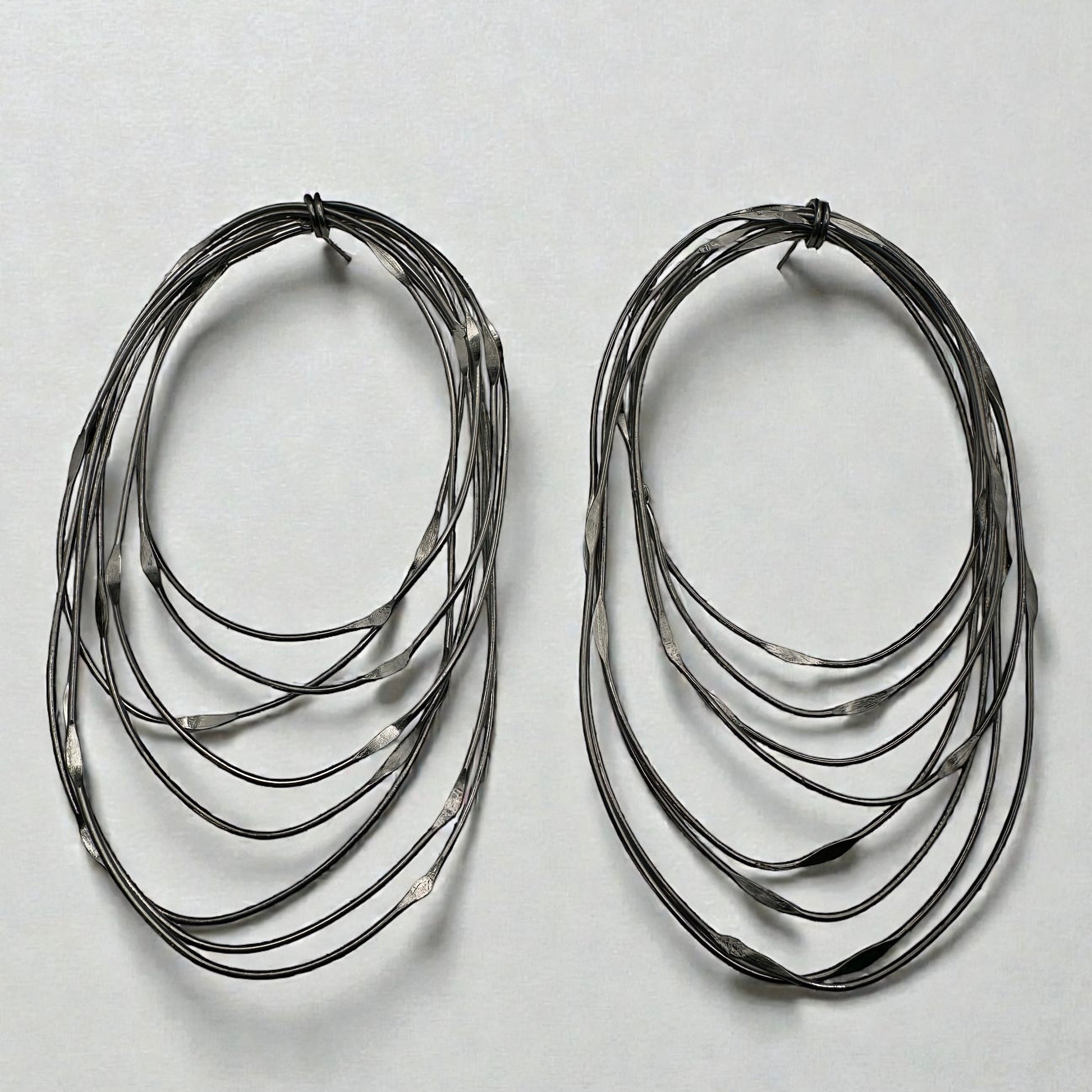 African Oversized Handcrafted Black Brass Multi-Hoop Statement Earrings - Fatisha Boutique #