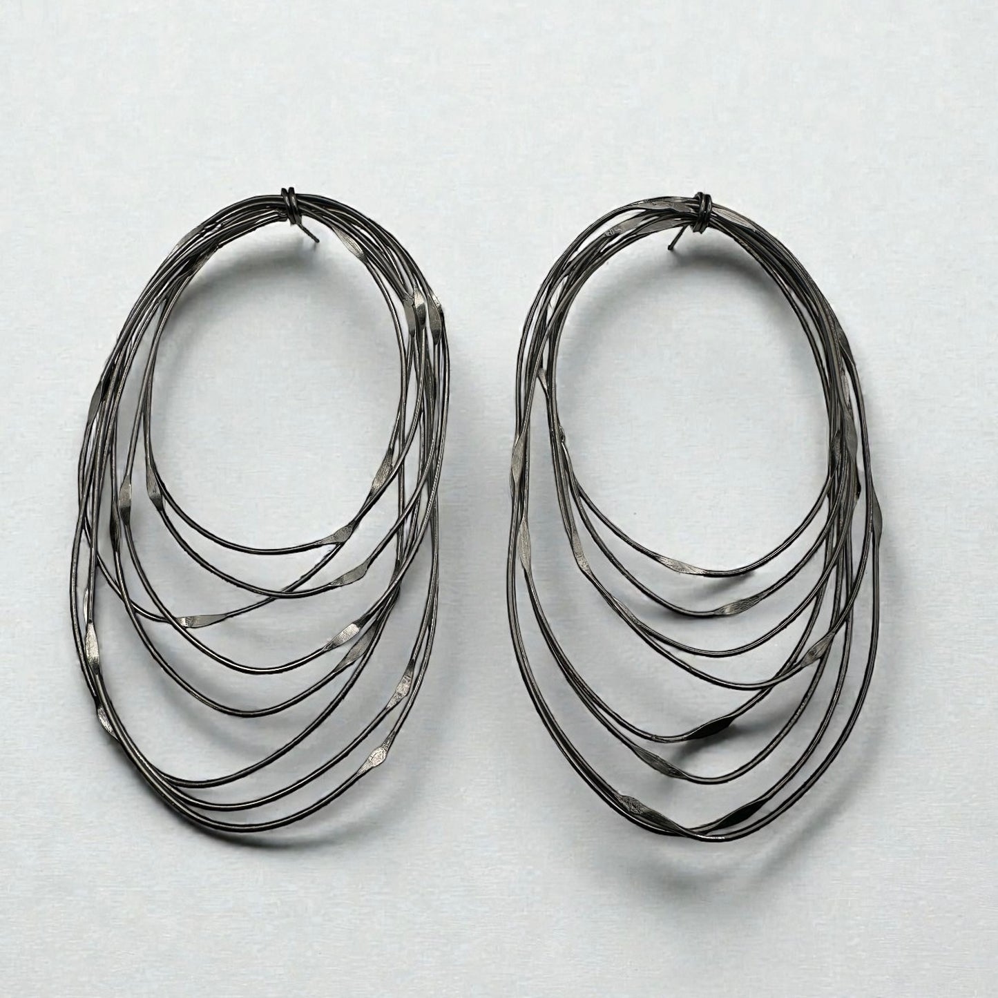 African Oversized Handcrafted Black Brass Multi-Hoop Statement Earrings - Fatisha Boutique #