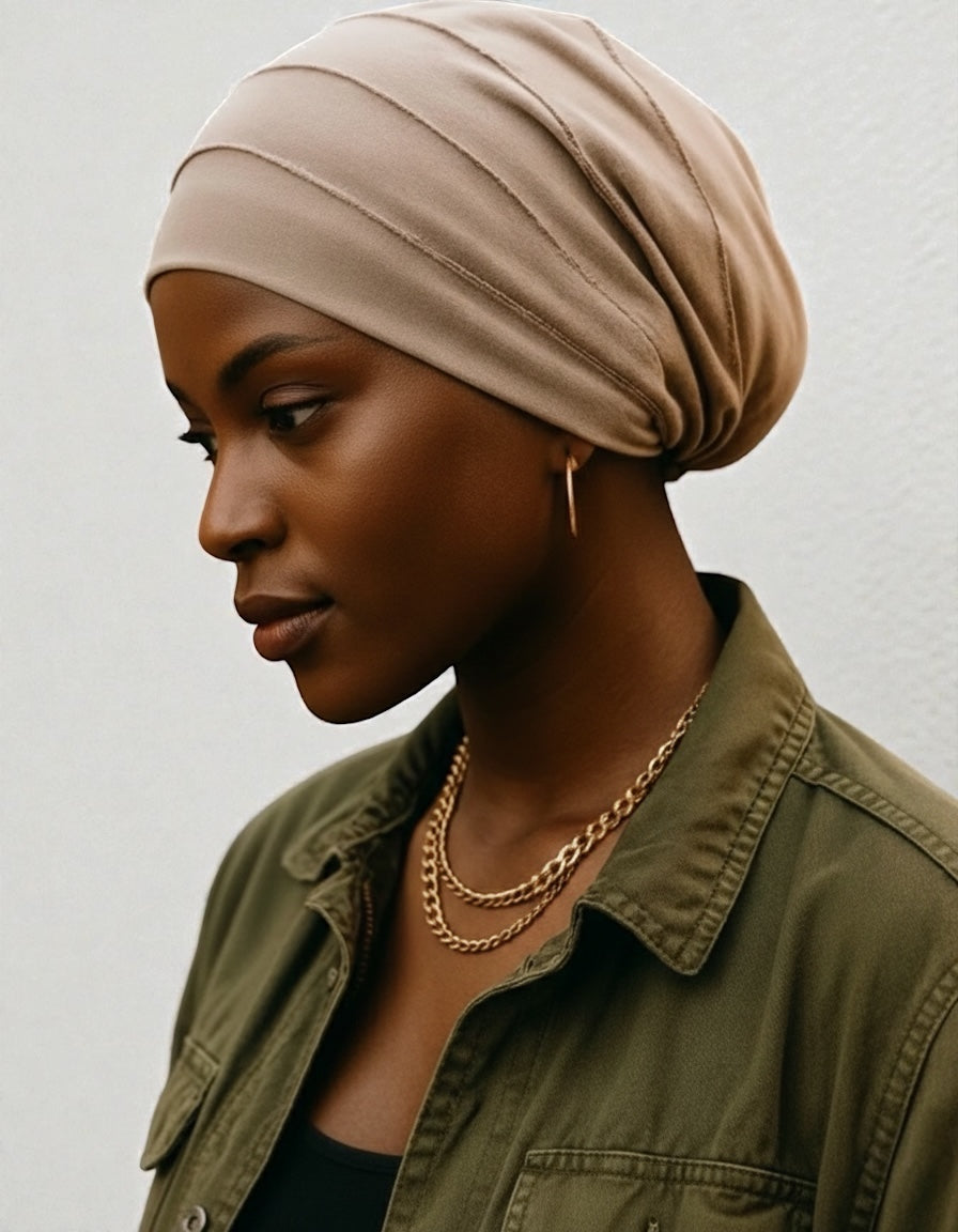 Satin Lined Pre-Tied Turban Beanie for Women – Soft Sleep & Chemo Cap - Fatisha Boutique #