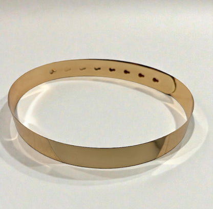 Elegant Glamorous Metal Sleek Sculpted Sophisticated Waist Belt – Gold & Silver in Two Adjustable Sizes - Fatisha Boutique #