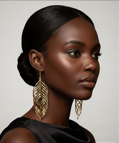 Bold Spiral Cutout Statement Earrings – Gold & Silver Glam Dangle Jewellery - Fatisha Boutique #