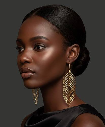 Bold Spiral Cutout Statement Earrings – Gold & Silver Glam Dangle Jewellery - Fatisha Boutique #