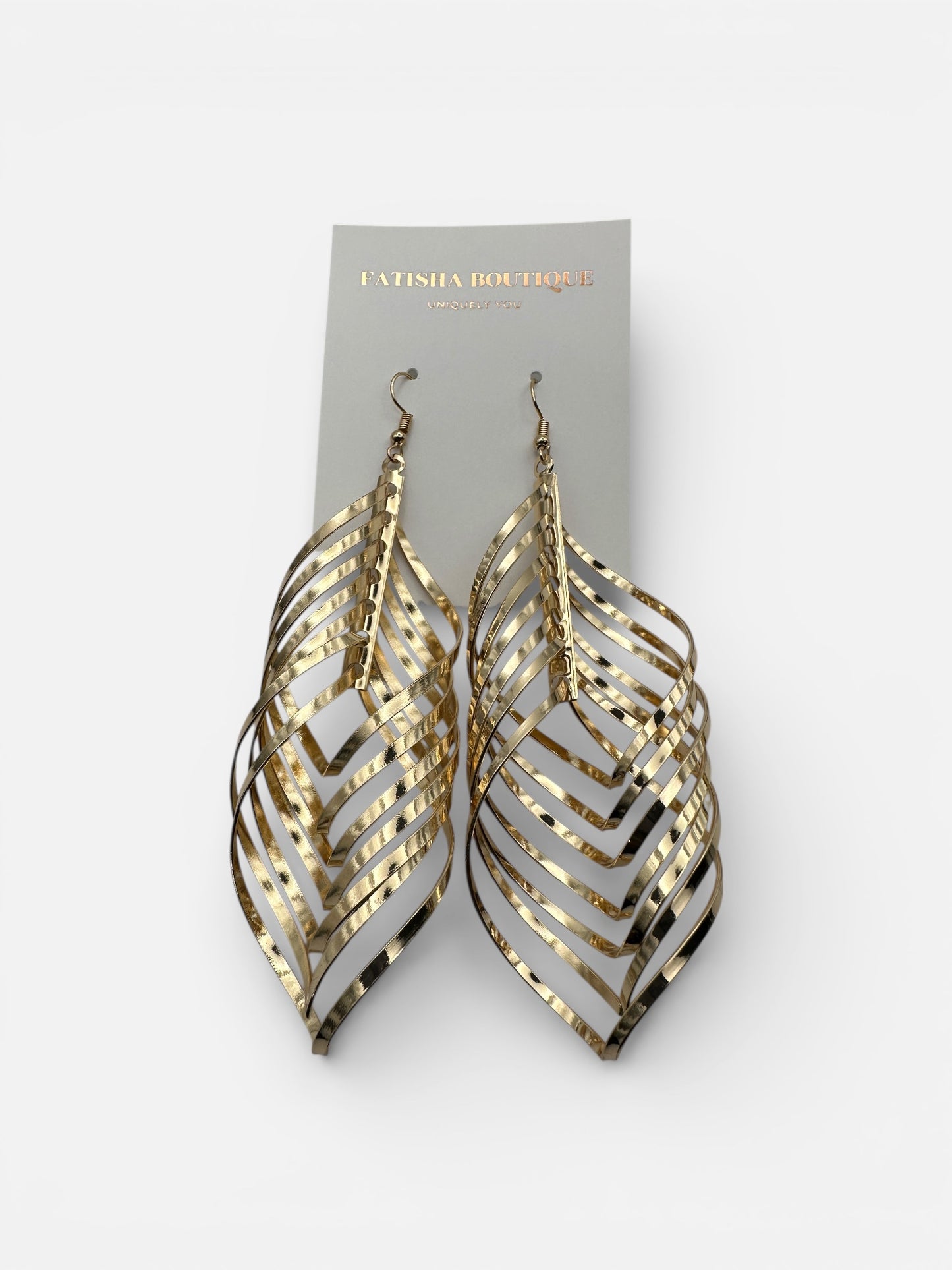 Bold Spiral Cutout Statement Earrings – Gold & Silver Glam Dangle Jewellery - Fatisha Boutique #