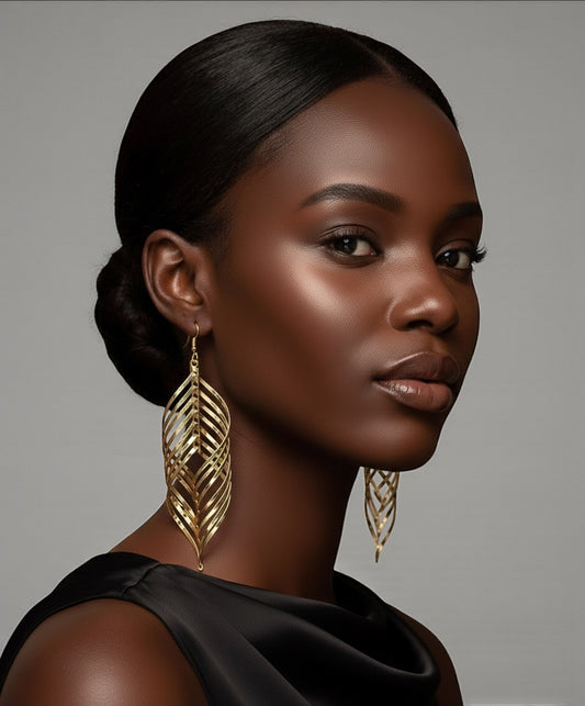 Bold Spiral Cutout Statement Earrings – Gold & Silver Glam Dangle Jewellery - Fatisha Boutique #