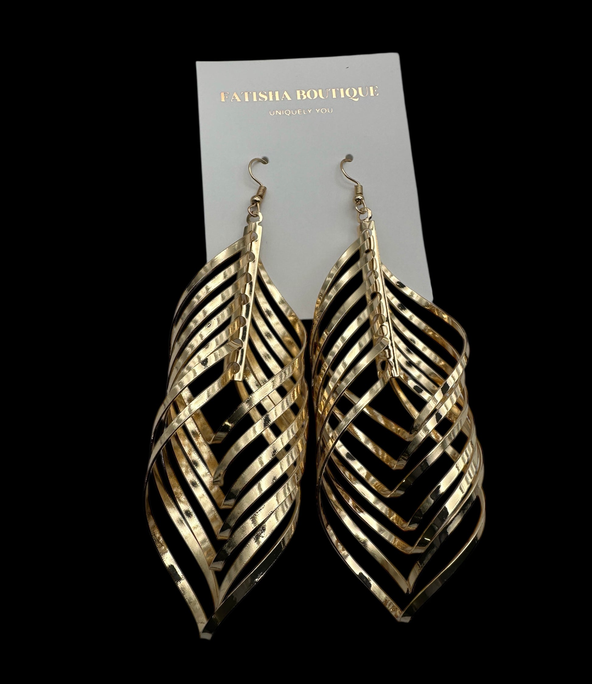 Bold Spiral Cutout Statement Earrings – Gold & Silver Glam Dangle Jewellery - Fatisha Boutique #