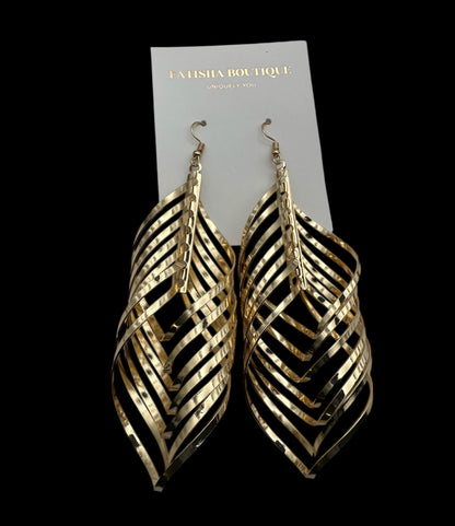 Bold Spiral Cutout Statement Earrings – Gold & Silver Glam Dangle Jewellery - Fatisha Boutique #