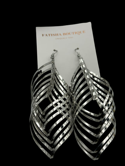 Bold Spiral Cutout Statement Earrings – Gold & Silver Glam Dangle Jewellery - Fatisha Boutique #