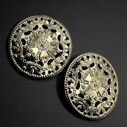Oversized African Filigree Disc Earrings – Gold Statement Jewellery - Fatisha Boutique #