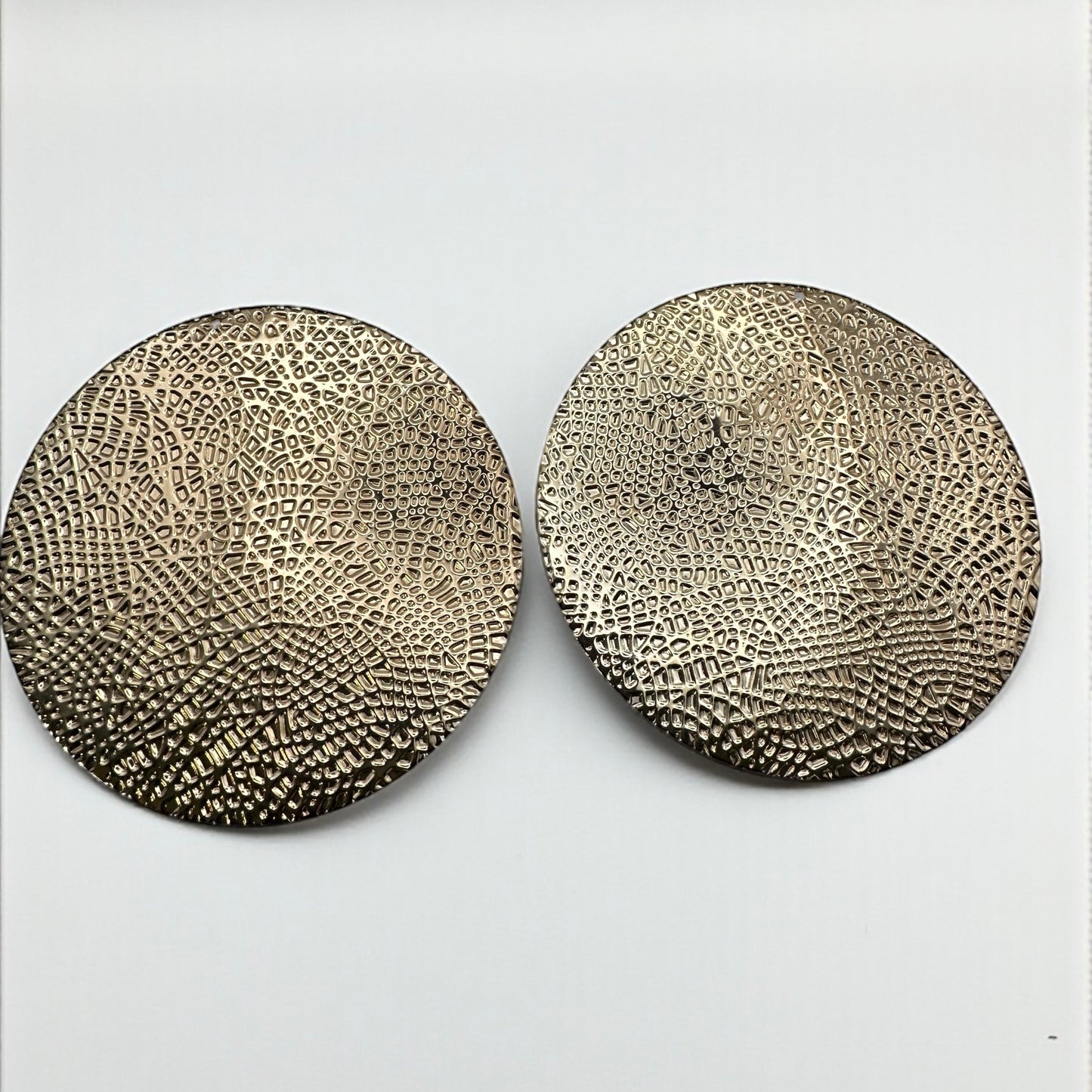Oversized Textured Gold Disc Earrings – African-Inspired Statement Jewellery - Fatisha Boutique #
