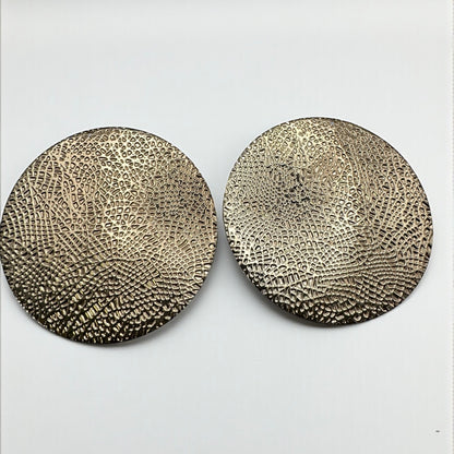 Oversized Textured Gold Disc Earrings – African-Inspired Statement Jewellery - Fatisha Boutique #