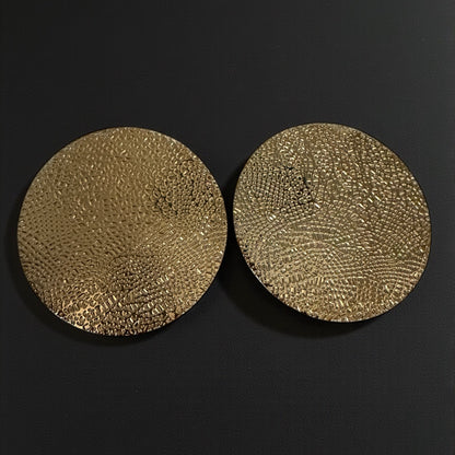 Oversized Textured Gold Disc Earrings – African-Inspired Statement Jewellery - Fatisha Boutique #