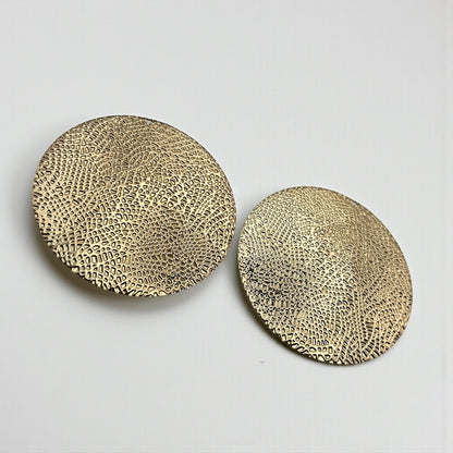 Oversized Textured Gold Disc Earrings – African-Inspired Statement Jewellery - Fatisha Boutique #