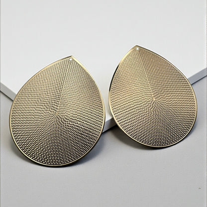 Oversized Gold Teardrop Statement Earrings – Textured African-Inspired Metal Drops - Fatisha Boutique #