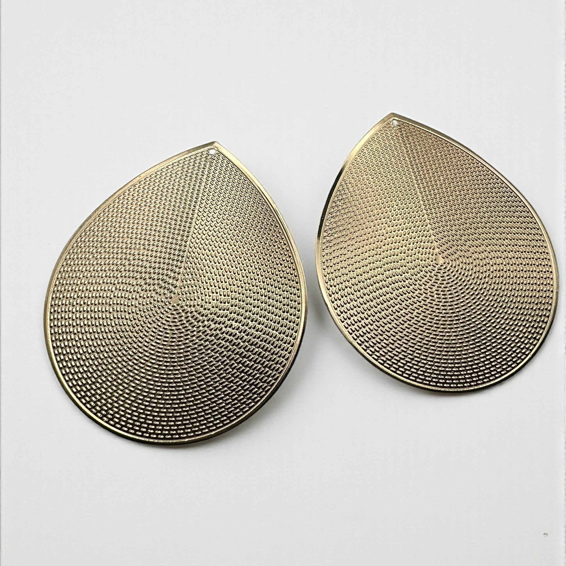 Oversized Gold Teardrop Statement Earrings – Textured African-Inspired Metal Drops - Fatisha Boutique #