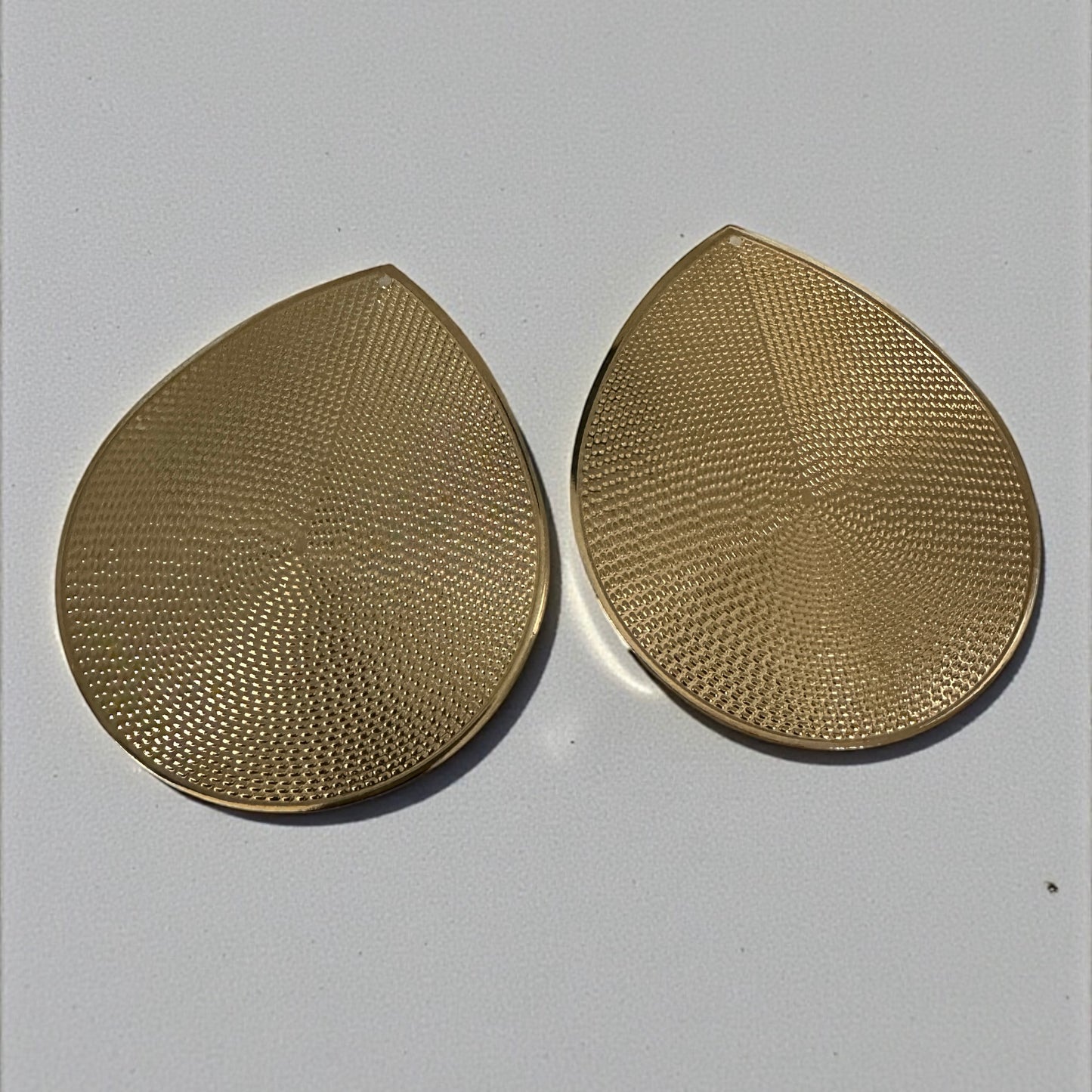 Oversized Gold Teardrop Statement Earrings – Textured African-Inspired Metal Drops - Fatisha Boutique #