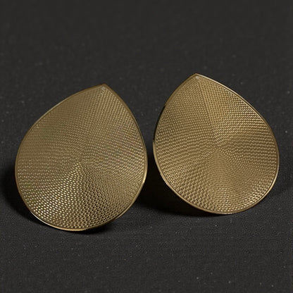 Oversized Gold Teardrop Statement Earrings – Textured African-Inspired Metal Drops - Fatisha Boutique #