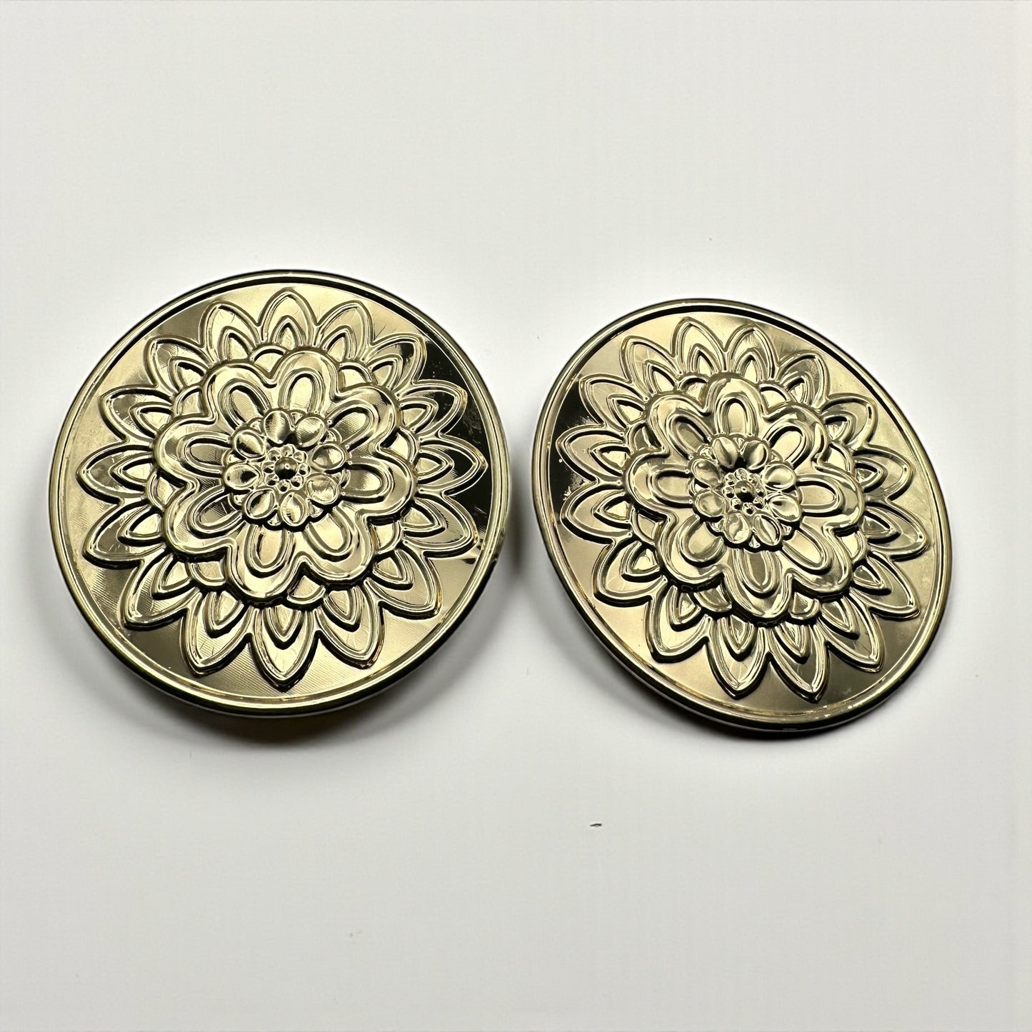 Oversized Gold Floral Disc Earrings – African-Inspired Statement Jewellery - Fatisha Boutique #
