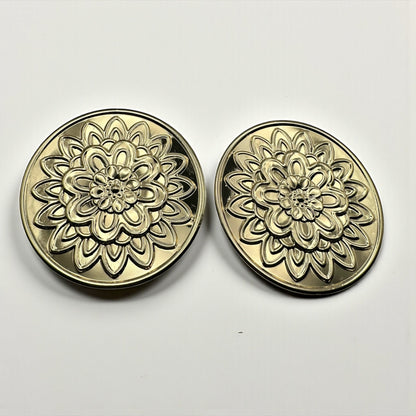 Oversized Gold Floral Disc Earrings – African-Inspired Statement Jewellery - Fatisha Boutique #
