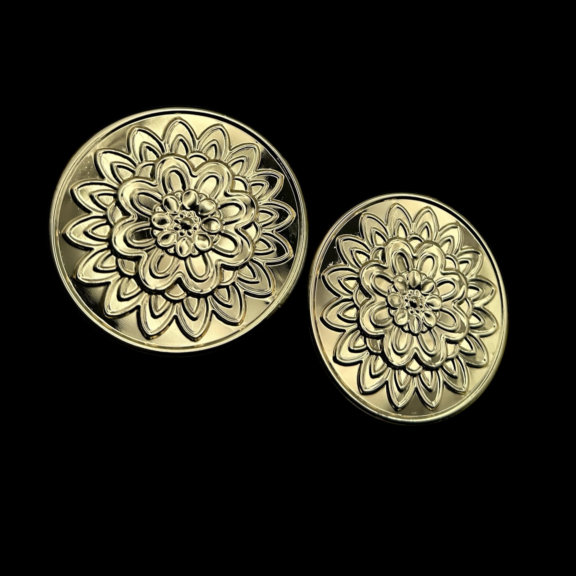 Oversized Gold Floral Disc Earrings – African-Inspired Statement Jewellery - Fatisha Boutique #