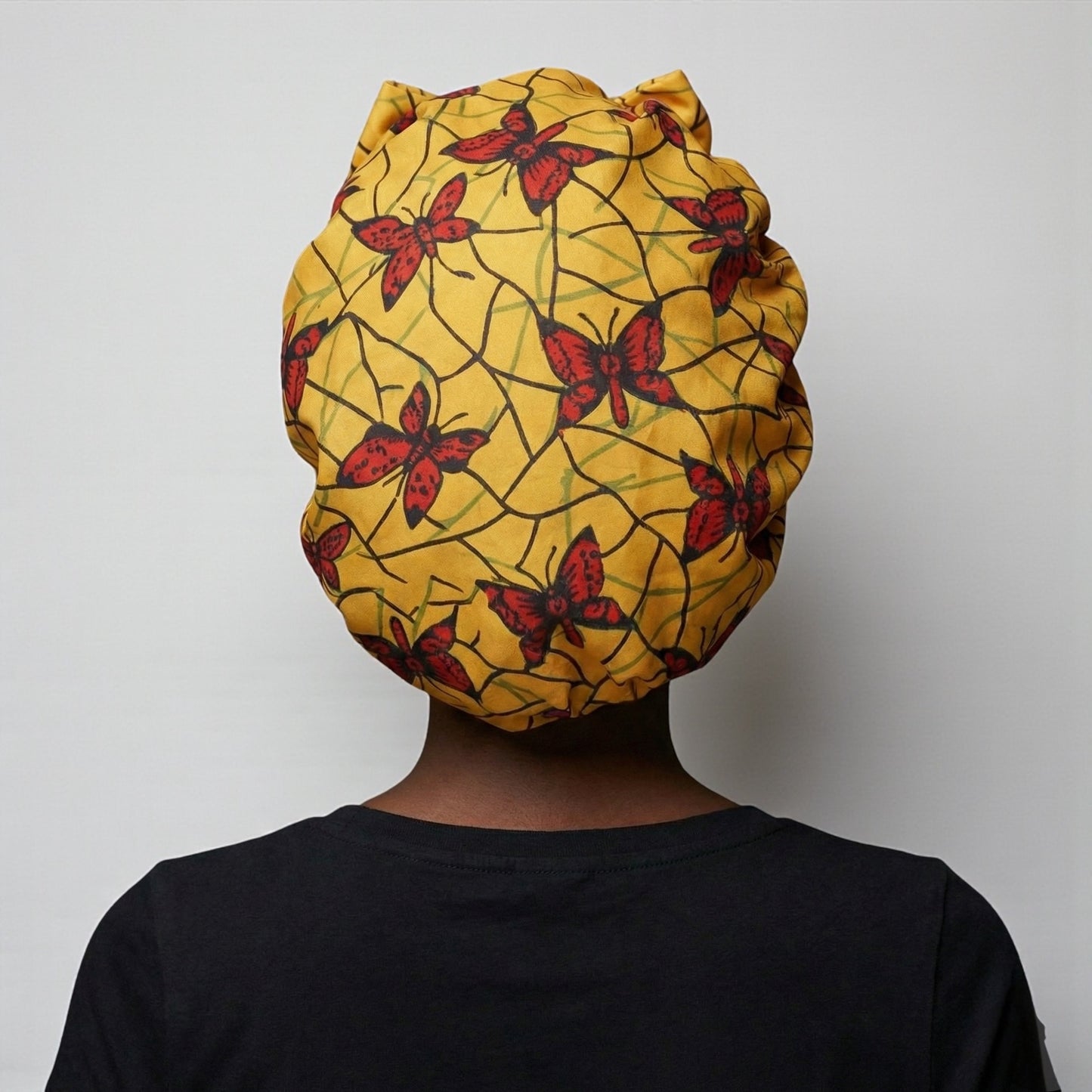 Versatile Satin Silk Ankara Bonnet with Long Ties – Multi-Wear Sleep, Turban & Headwrap Cap - Fatisha Boutique #