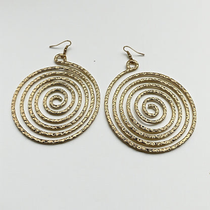 Hammered Spiral Drop Earrings – Bold Statement Jewellery - Fatisha Boutique #
