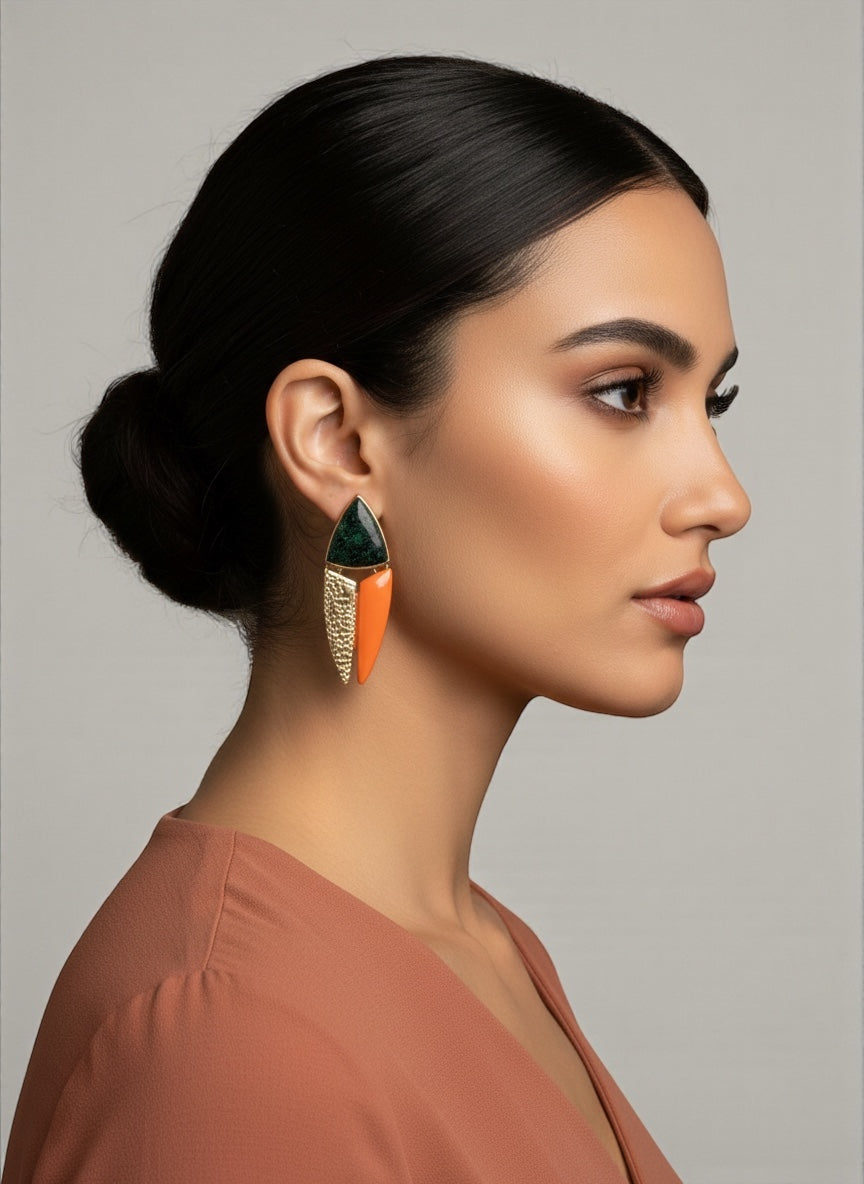Geometric Spike Drop Earrings – Modern Statement Jewellery - Fatisha Boutique #