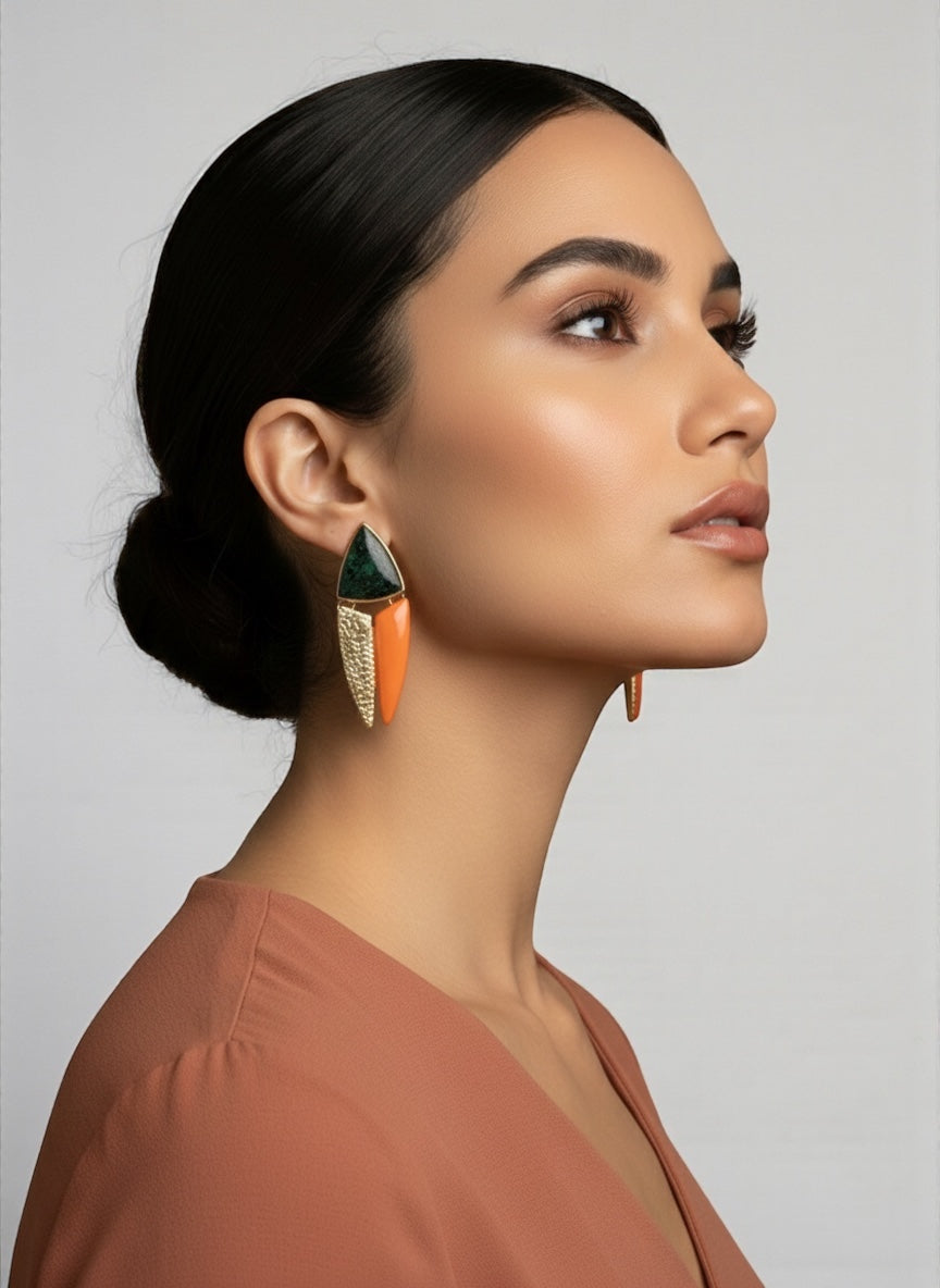 Geometric Spike Drop Earrings – Modern Statement Jewellery - Fatisha Boutique #