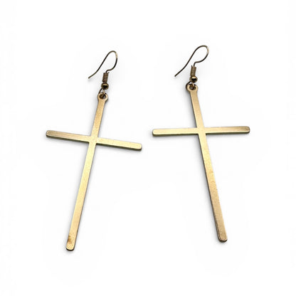 Cross Drop Earrings – Minimal Faith Statement Jewellery - Fatisha Boutique #