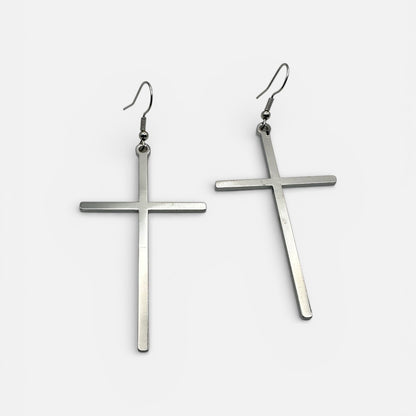 Cross Drop Earrings – Minimal Faith Statement Jewellery - Fatisha Boutique #