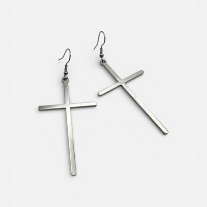 Cross Drop Earrings – Minimal Faith Statement Jewellery - Fatisha Boutique #