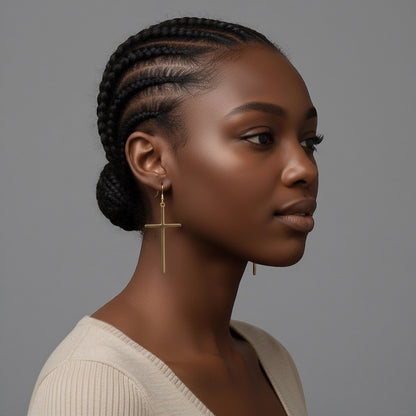 Cross Drop Earrings – Minimal Faith Statement Jewellery - Fatisha Boutique #