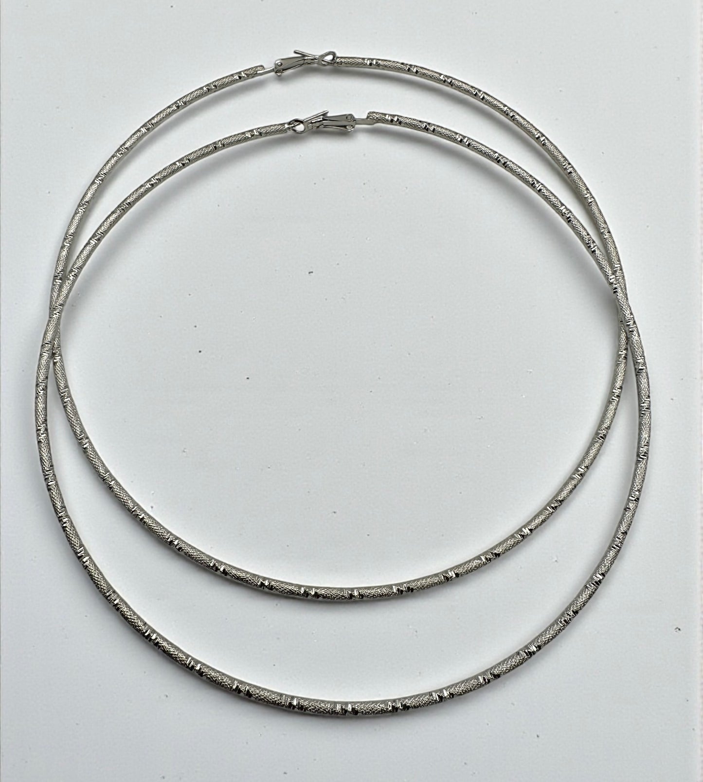 14CM Oversized Hoop Earrings – Bold Textured Statement Hoops | Gold & Silver - Fatisha Boutique #