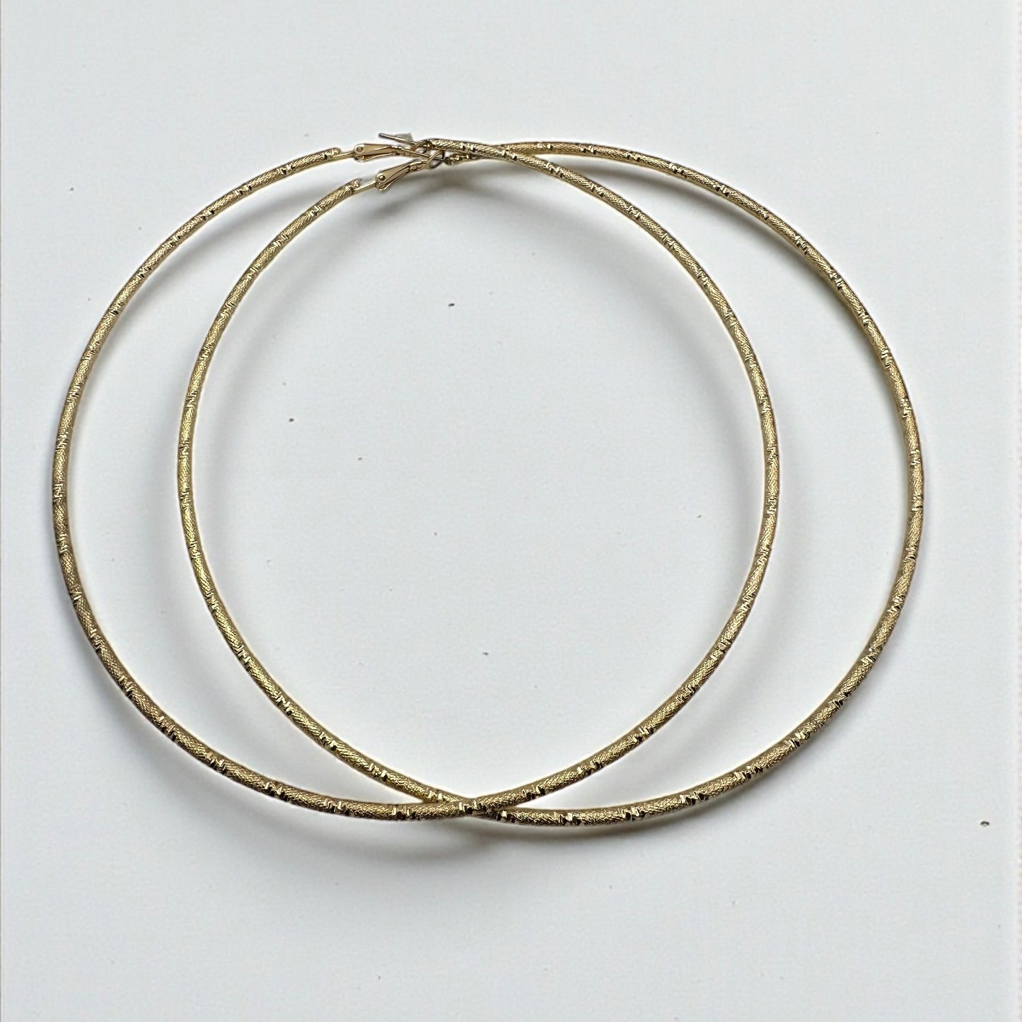 14CM Oversized Hoop Earrings – Bold Textured Statement Hoops | Gold & Silver - Fatisha Boutique #
