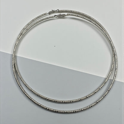 14CM Oversized Hoop Earrings – Bold Textured Statement Hoops | Gold & Silver - Fatisha Boutique #