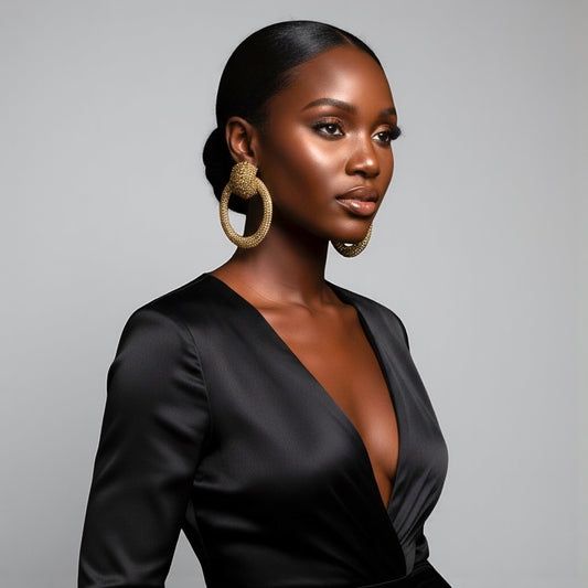 Gold Rhinestone Statement Earrings – Luxury Oversized Crystal Hoop Glam Jewellery UK