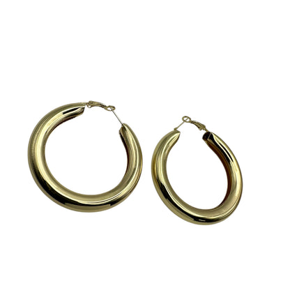5CM Chunky Hoop Earrings Gold Silver – Minimal Statement Alloy Hoops UK Fashion Jewellery - Fatisha Boutique #