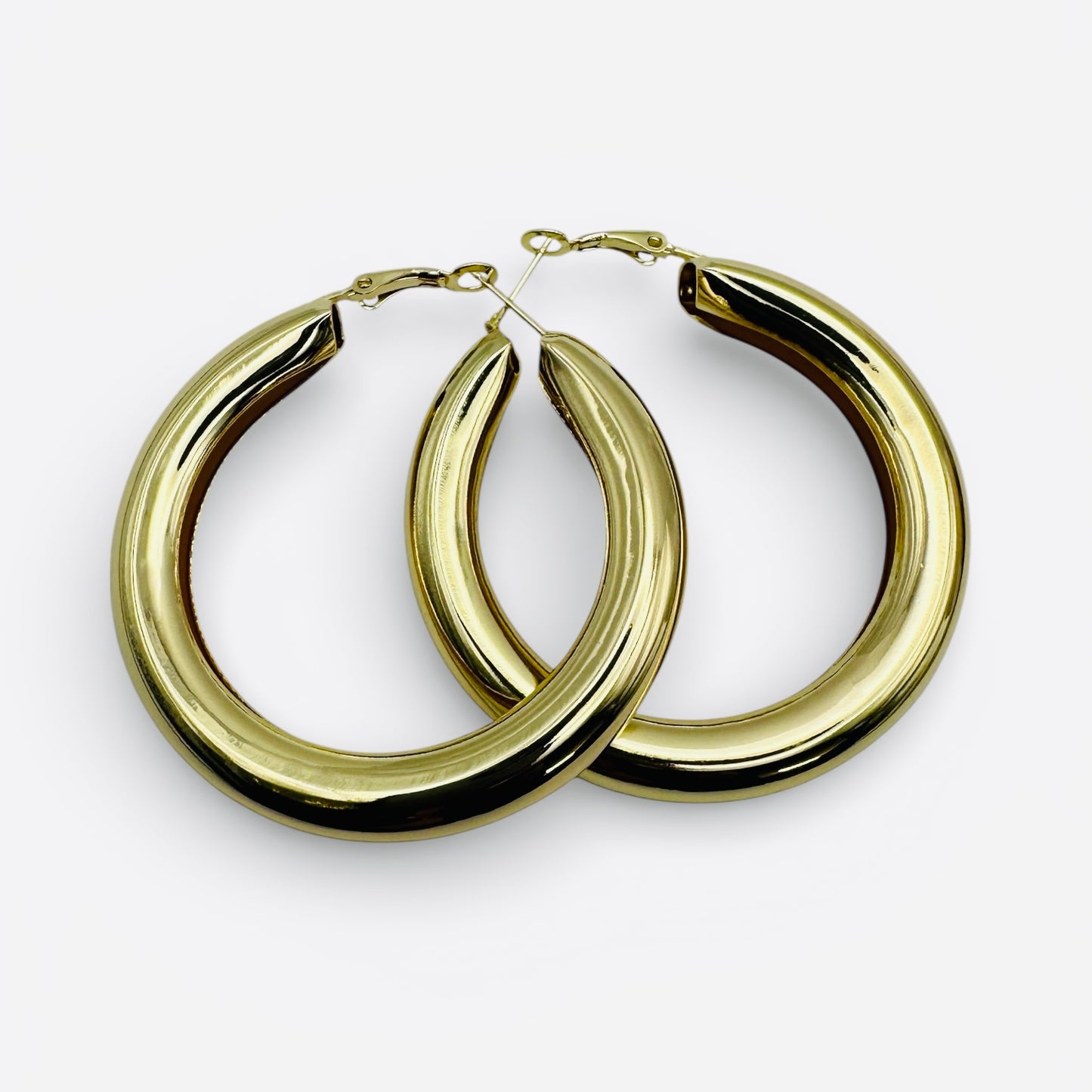 5CM Chunky Hoop Earrings Gold Silver – Minimal Statement Alloy Hoops UK Fashion Jewellery - Fatisha Boutique #