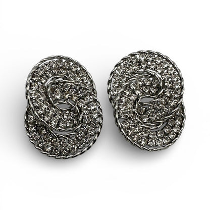 Luxury Rhinestone Swirl Statement Stud Earrings – Prom, Wedding Guest & Red Carpet Glam Jewellery UK - Fatisha Boutique #