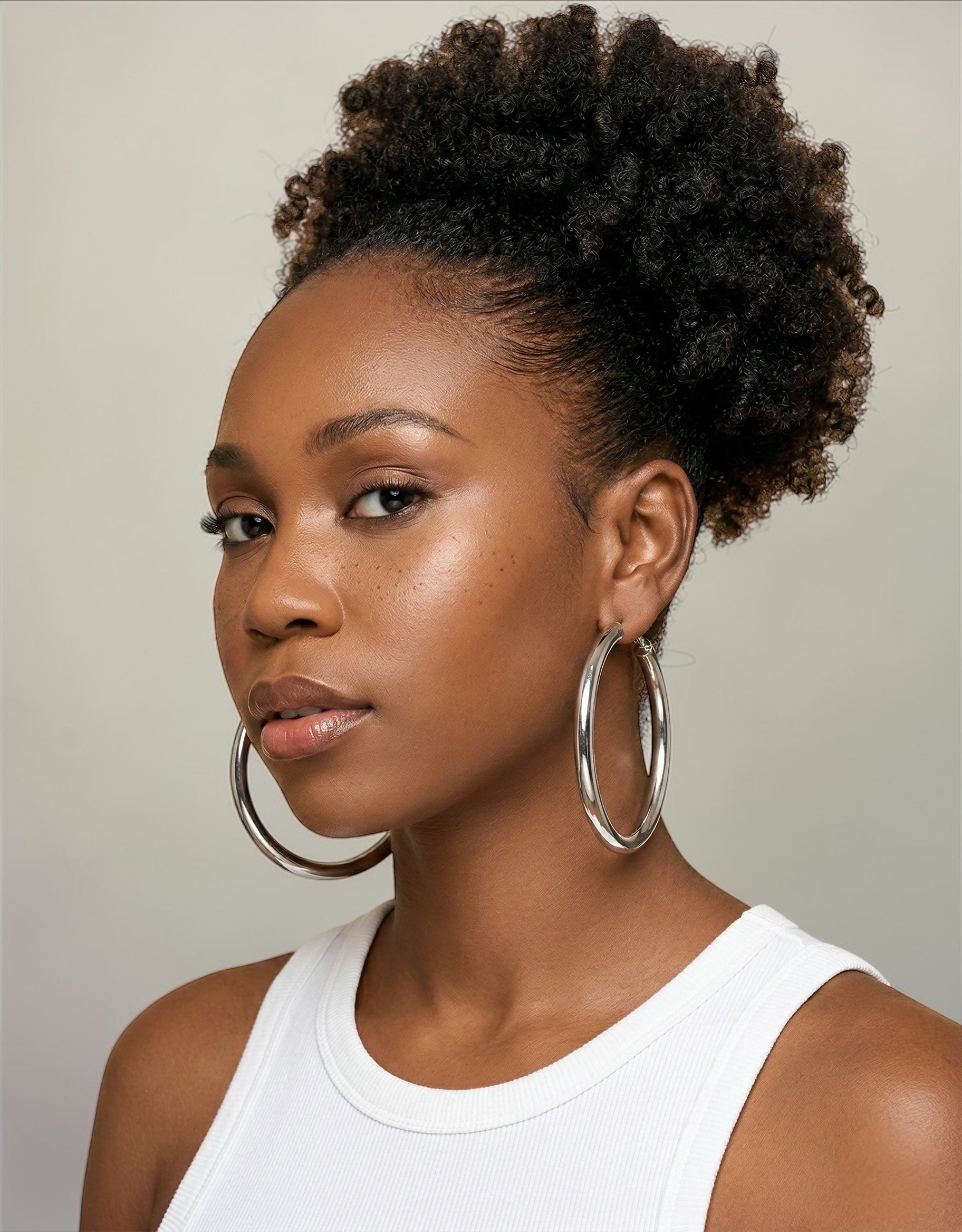 7cm Chunky Hoop Earrings – Gold, Silver & Black Statement Hoops UK - Fatisha Boutique #