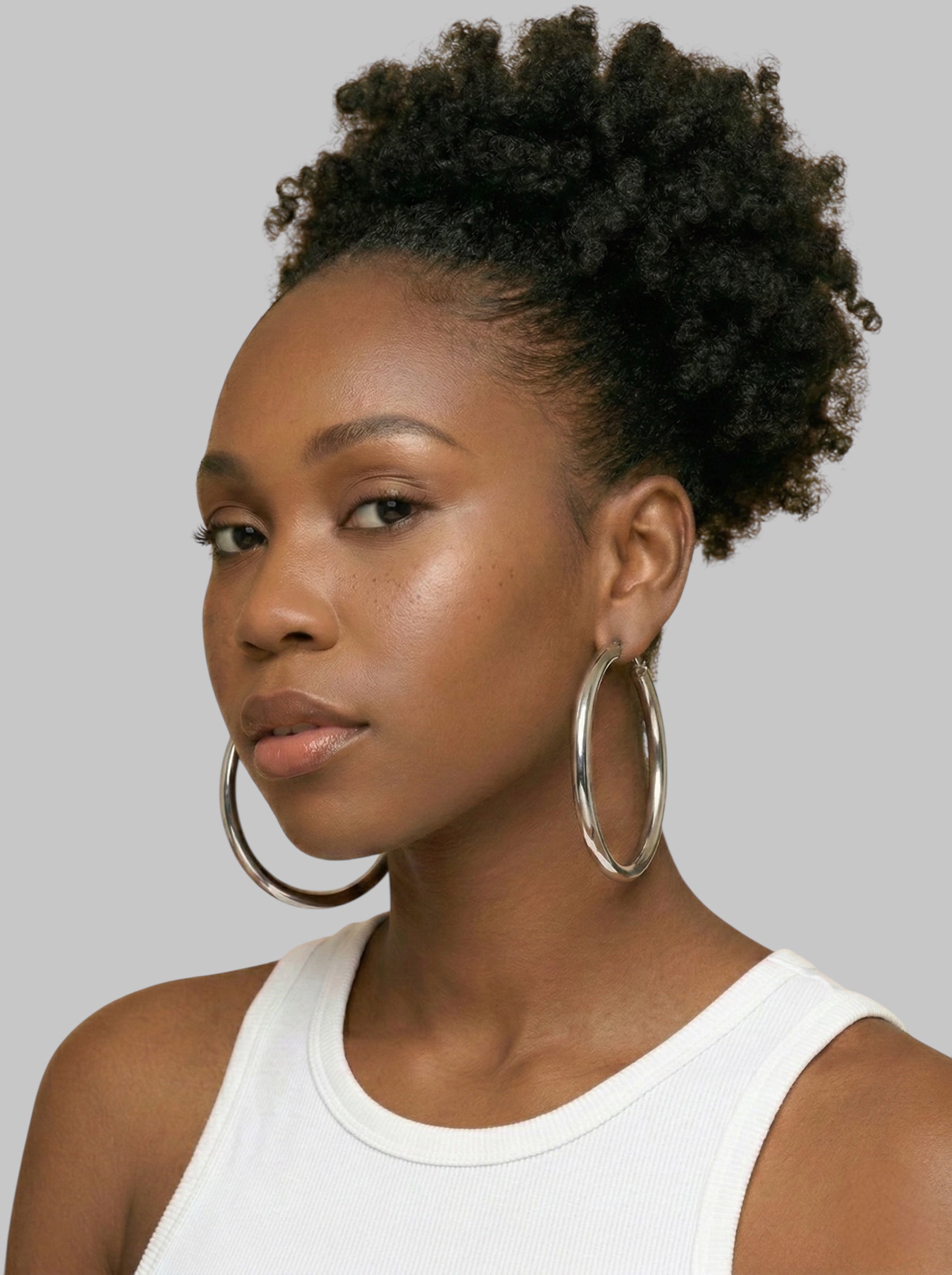 7cm Chunky Hoop Earrings – Gold, Silver & Black Statement Hoops UK - Fatisha Boutique #