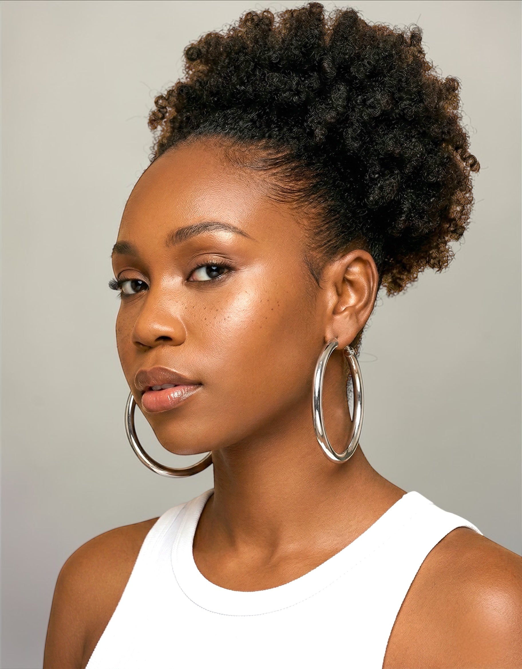 7cm Chunky Hoop Earrings – Gold, Silver & Black Statement Hoops UK - Fatisha Boutique #