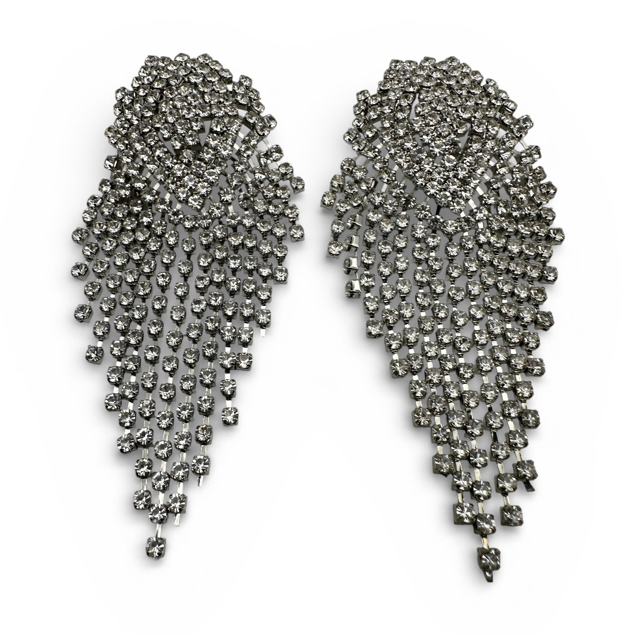 Glamorous Diamante Rhinestone Cascade Tassel Drop Earrings – Crystal Statement Jewellery - Fatisha Boutique #