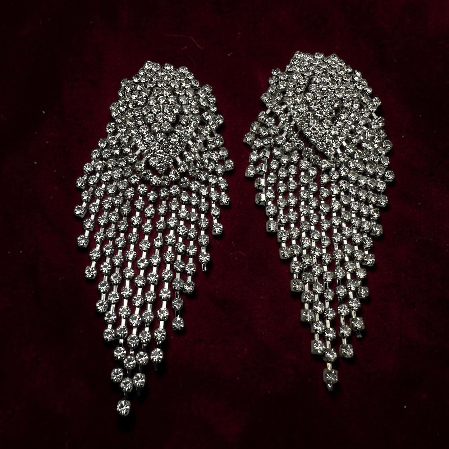 Glamorous Diamante Rhinestone Cascade Tassel Drop Earrings – Crystal Statement Jewellery - Fatisha Boutique #