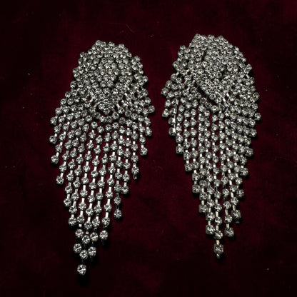 Glamorous Diamante Rhinestone Cascade Tassel Drop Earrings – Crystal Statement Jewellery - Fatisha Boutique #