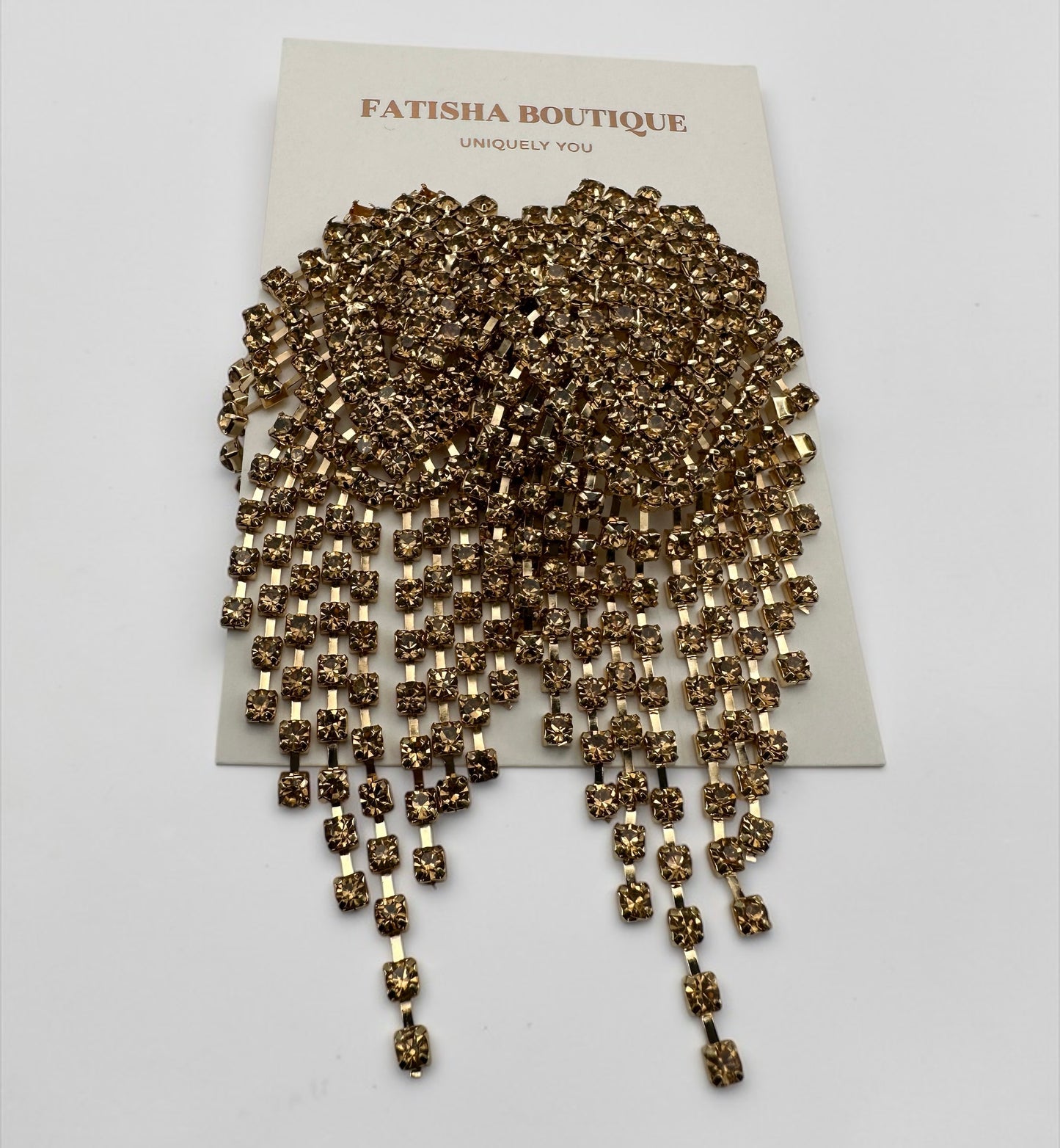 Glamorous Diamante Rhinestone Cascade Tassel Drop Earrings – Crystal Statement Jewellery - Fatisha Boutique #