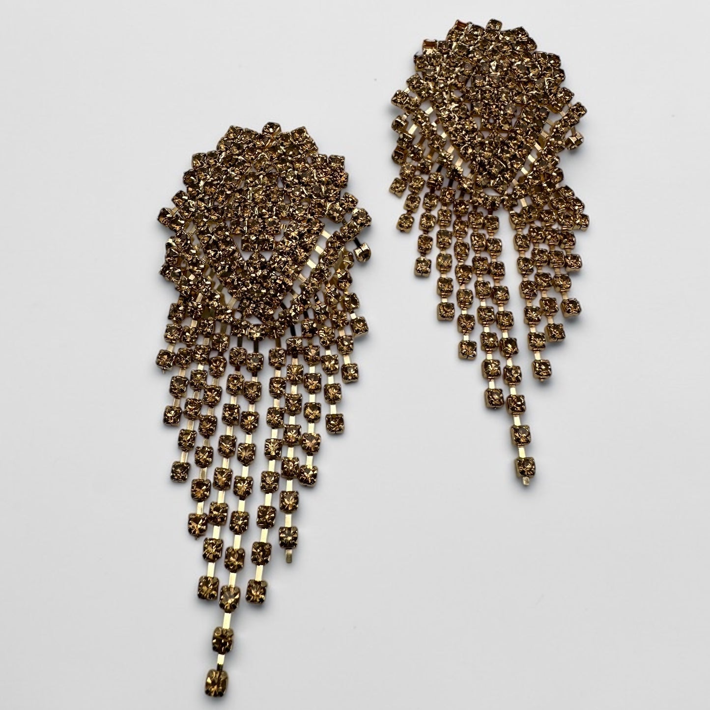 Glamorous Diamante Rhinestone Cascade Tassel Drop Earrings – Crystal Statement Jewellery - Fatisha Boutique #