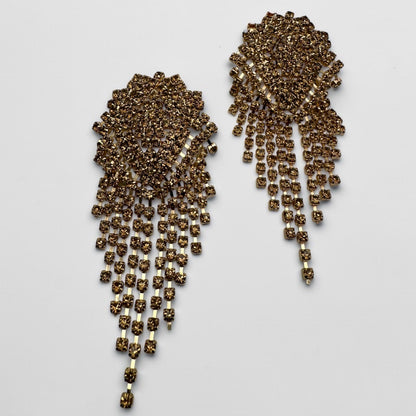 Glamorous Diamante Rhinestone Cascade Tassel Drop Earrings – Crystal Statement Jewellery - Fatisha Boutique #
