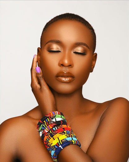 Handmade African Beaded Bangles – Colourful Maasai Stackable Tribal Bracelets - Fatisha Boutique #