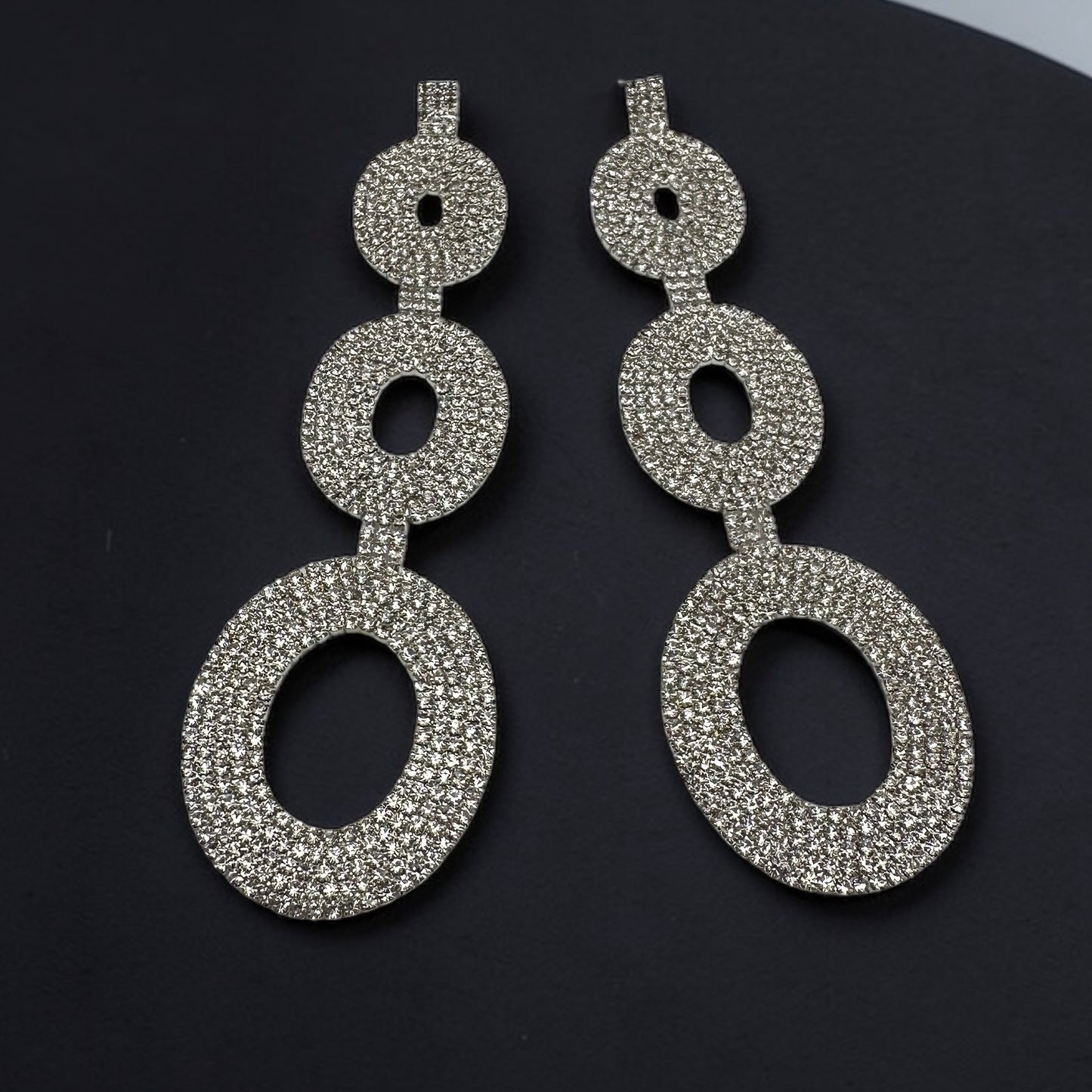 Extra Long Diamante Rhinestone Statement Earrings – Elegant Crystal Teardrop Dangle Earrings | Glam Evening, Wedding Guest Jewellery - Fatisha Boutique #