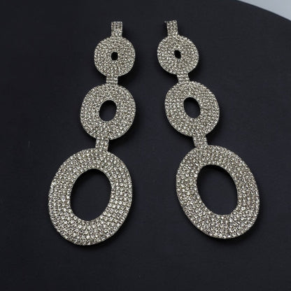 Extra Long Diamante Rhinestone Statement Earrings – Elegant Crystal Teardrop Dangle Earrings | Glam Evening, Wedding Guest Jewellery - Fatisha Boutique #